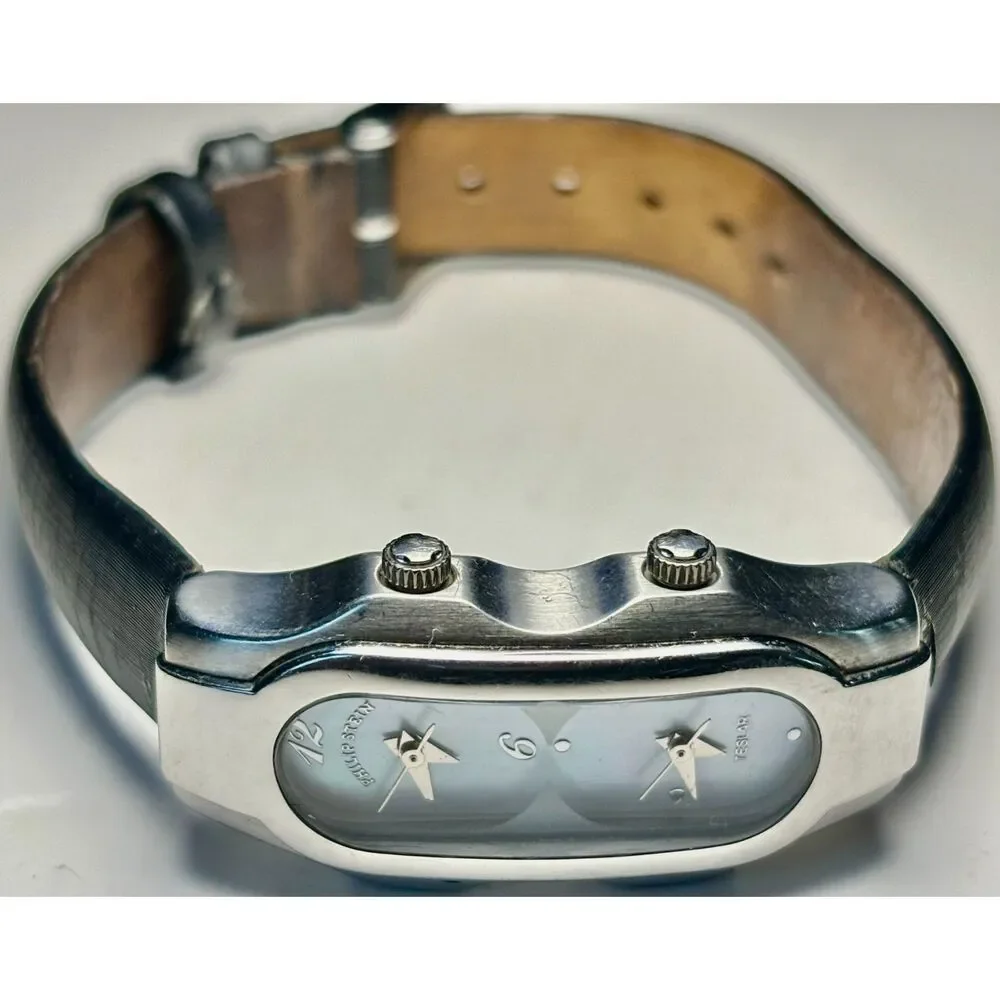 Philip Stein Teslar Mother of Pearl Dual Time Watch